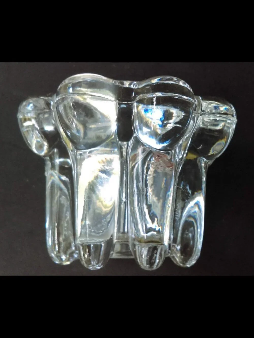 Set of 2 Crystal Candle Holders Heavy Crystal Glass For Votive / Tapered Candles